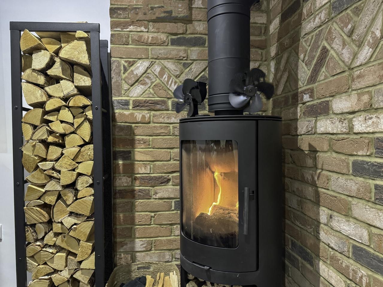 Finished stove and brickwork detail at the Horton home