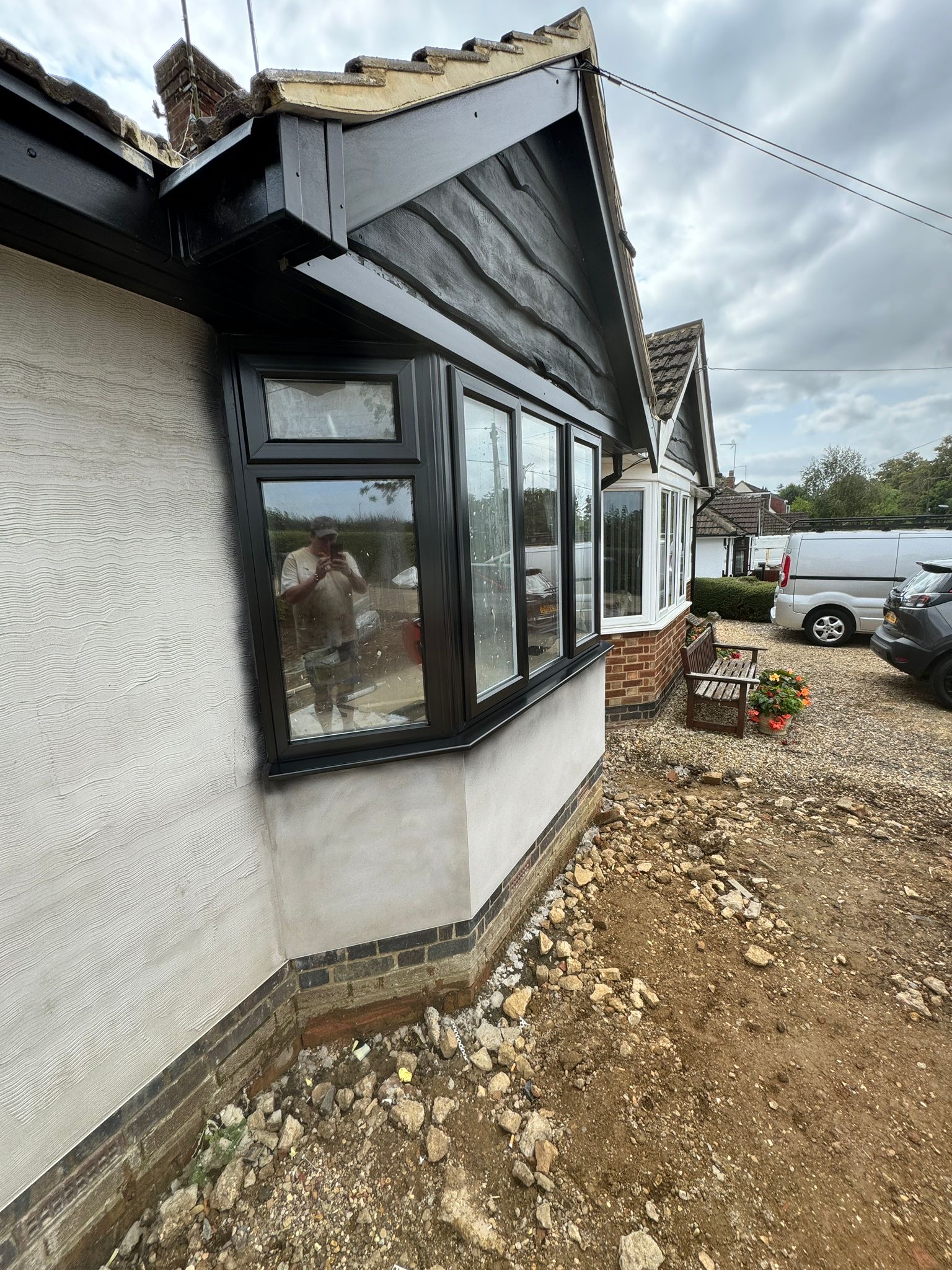 During · Exterior before landscaping