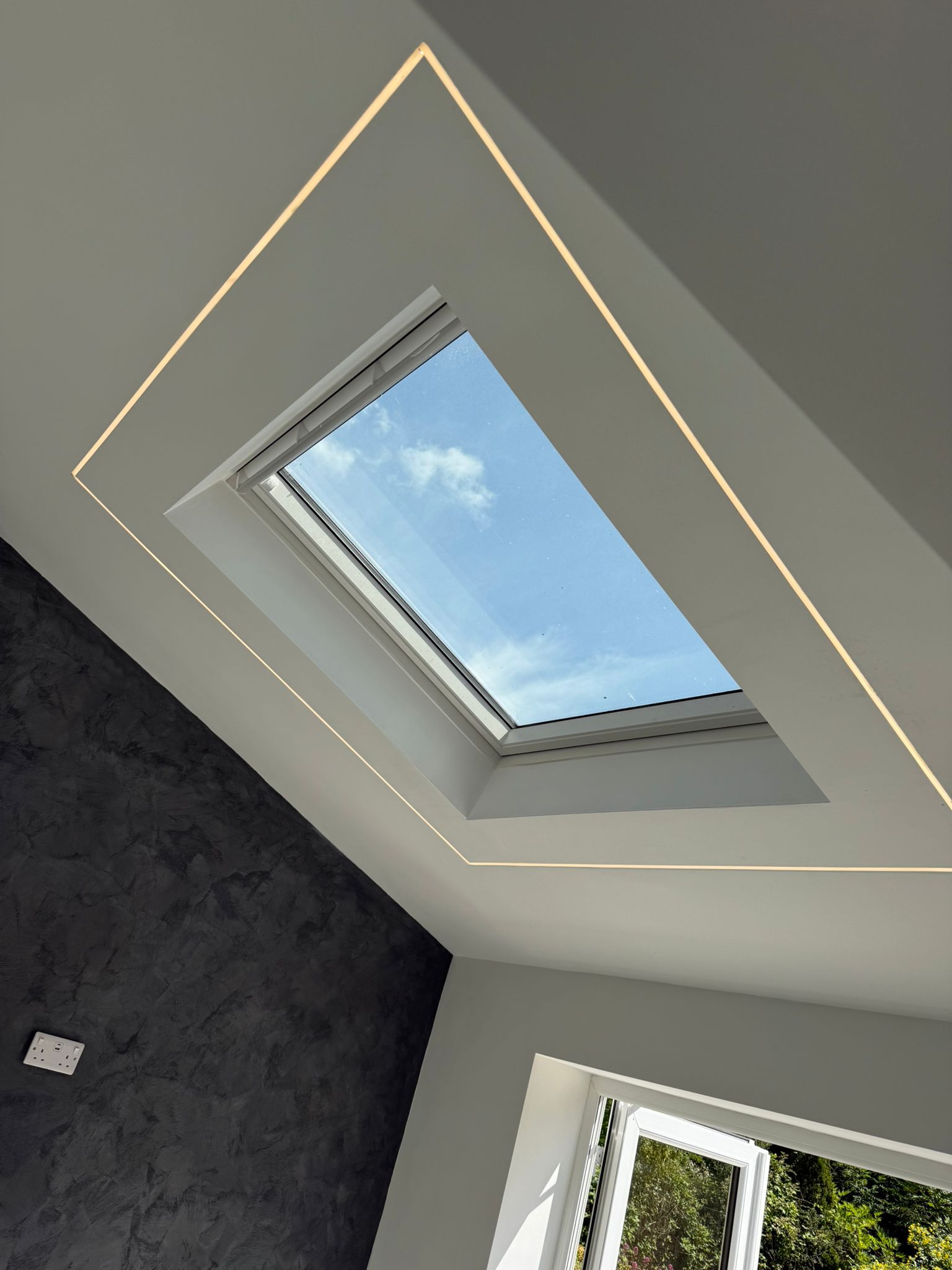Completed · Roof window and lighting detail