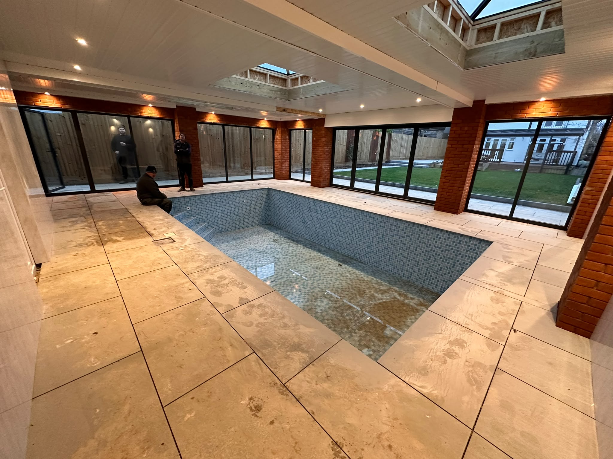 During · Pool interior and tiling